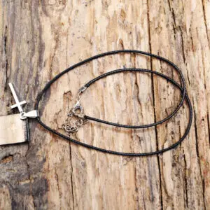 leather cross necklace from Holy Land