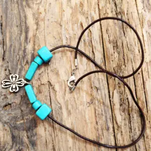 Cross leather mala necklace from Holy Land